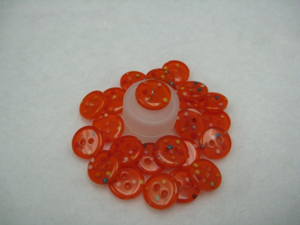 Confetti Button - orange - 1/2"